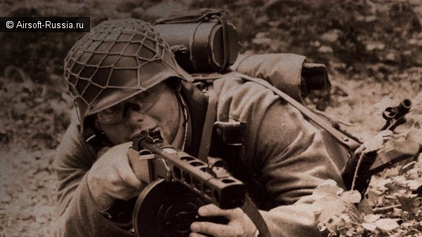 немецкий солдат с ППШ, страйкбол, Ppsh-41,