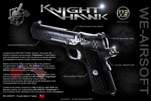 рекламный плакат газ блоубэк пистолета WE KnightHawk
