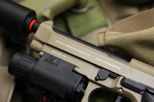 Пистолет для страйкбола beretta M9a1 GBB от SOCOM Gear с глушителем и тактическим фонарем